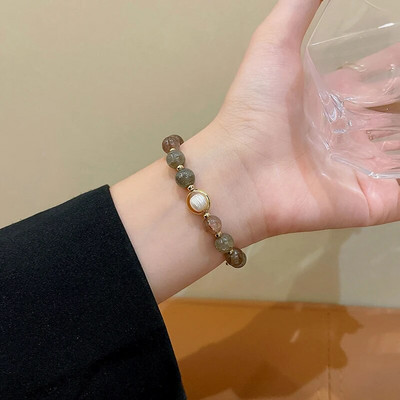 Vintage karkötő szél tiszta víz zöld utánzat jáde kalcedon nyitó Dingdang karkötő női csengő édes ékszer ajándék