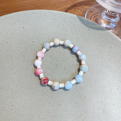 Vintage karkötő szél tiszta víz zöld utánzat jáde kalcedon nyitó Dingdang karkötő női csengő édes ékszer ajándék