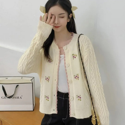 Sieviešu džemperi ar garām piedurknēm ar O veida kakla izgriezumu, brīvi pieguļoši brīvā laika pavadīšanas piederumi, rudens ikdienas mīksts, salds korejiešu stila studentu jakas.