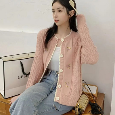 Sieviešu džemperi ar garām piedurknēm ar O veida kakla izgriezumu, brīvi pieguļoši brīvā laika pavadīšanas piederumi, rudens ikdienas mīksts, salds korejiešu stila studentu jakas.