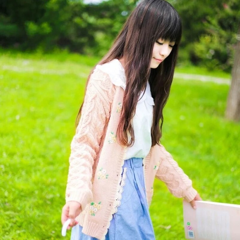 Sieviešu džemperi ar garām piedurknēm ar O veida kakla izgriezumu, brīvi pieguļoši brīvā laika pavadīšanas piederumi, rudens ikdienas mīksts, salds korejiešu stila studentu jakas.