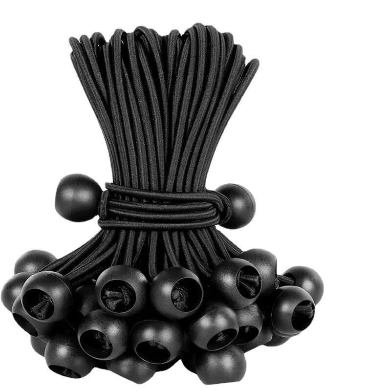5 vnt Bungee Virvelė Ball Brezentas Drobė Brezentas Vėliavos stiebo kaklaraiščiai Laido galai Elastinės virvės nėriniai Fiksuotas valties stulpas Stovyklavimo palapinės priedai