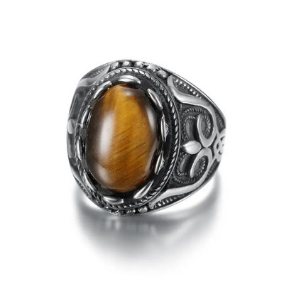 Jauni vīriešu melna akmens nerūsējošā tērauda gredzens sudraba krāsā hip hop ballīšu panku gredzeni vīriešiem kāzu rotaslietas