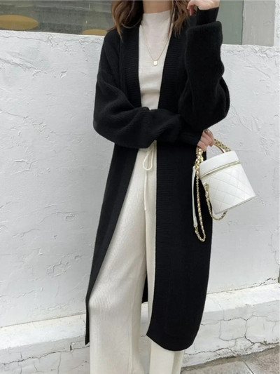 Sieviešu garais džemperis Rudens jauns slinks vējš trikotāžas jaciņš brīvs ar garām piedurknēm džemperis jaka Mode sieviešu džemperi 2023 džemperis