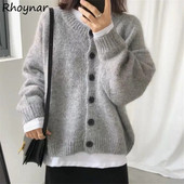 Ζακέτα Γυναικεία μόδα Solid Lazy Style Single Breasted Minimalist College Harajuku All-match Ulzzang Comfortable Autumn Chic