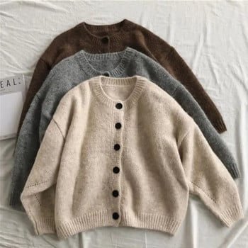 Ζακέτα Γυναικεία μόδα Solid Lazy Style Single Breasted Minimalist College Harajuku All-match Ulzzang Comfortable Autumn Chic