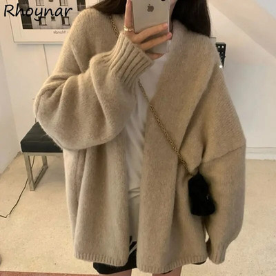 Жилетка с дълъг ръкав Дамски пуловери Основи на корейската мода Simply Knitwear Baggy Sweet Teens High Street Temper Preppy Кардиган