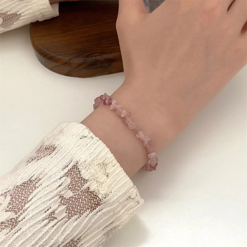 Neregulāras krāsas dabīgā kristāla akmens rokassprādze Sieviešu modes rotaslietas ballīte dzimšanas dienas dāvana draudzība pārim rokassprādzes komplekts