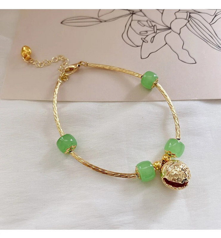 Soli pa solim zvana rokassprādze sievietēm gaiša, grezna retro nefrīta zaļa rokassprādze modes stila rotaslietas dāvana