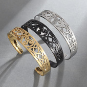 Nerūsējošā tērauda ķeltu mezgls Viking Triskelion trīskāršā spirālveida Triskele aproce vīriešiem sievietēm Ziemeļvalstu regulējams juvelierizstrādājumu šarms