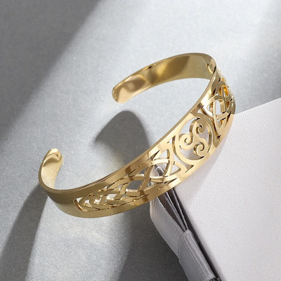 Nerūsējošā tērauda ķeltu mezgls Viking Triskelion trīskāršā spirālveida Triskele aproce vīriešiem sievietēm Ziemeļvalstu regulējams juvelierizstrādājumu šarms