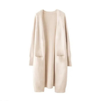 Kampsun kardigan naiste kevad-sügis uus ühevärviline V-kaelus pikkade varrukatega lahtine lihtne mantel Moodne kommunikatsioon kootud top367