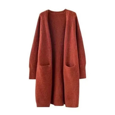 Kampsun kardigan naiste kevad-sügis uus ühevärviline V-kaelus pikkade varrukatega lahtine lihtne mantel Moodne kommunikatsioon kootud top367