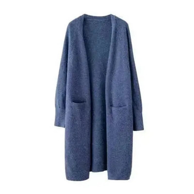 Kampsun kardigan naiste kevad-sügis uus ühevärviline V-kaelus pikkade varrukatega lahtine lihtne mantel Moodne kommunikatsioon kootud top367