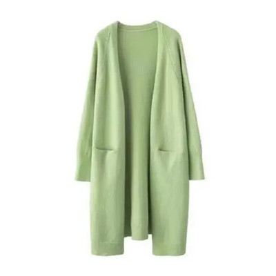 Kampsun kardigan naiste kevad-sügis uus ühevärviline V-kaelus pikkade varrukatega lahtine lihtne mantel Moodne kommunikatsioon kootud top367