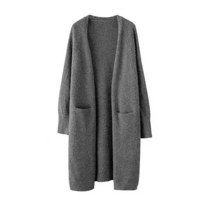 Kampsun kardigan naiste kevad-sügis uus ühevärviline V-kaelus pikkade varrukatega lahtine lihtne mantel Moodne kommunikatsioon kootud top367