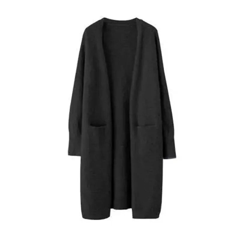 Kampsun kardigan naiste kevad-sügis uus ühevärviline V-kaelus pikkade varrukatega lahtine lihtne mantel Moodne kommunikatsioon kootud top367