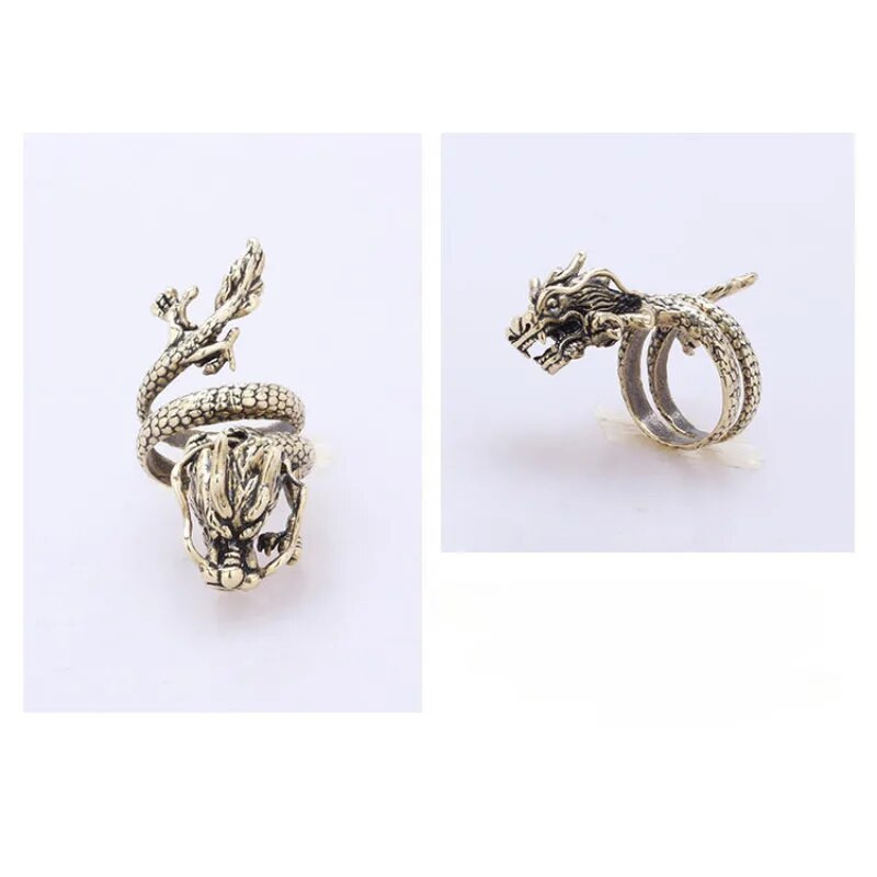 Pūķa gredzens, vīrieša atvērta personība, viens moderns vīriešu rādītājpirksta gredzens sieviešu moderns studentu retro stila pūķa gredzens