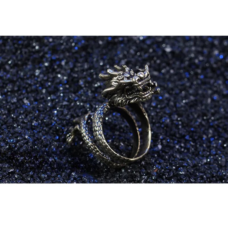 Pūķa gredzens, vīrieša atvērta personība, viens moderns vīriešu rādītājpirksta gredzens sieviešu moderns studentu retro stila pūķa gredzens