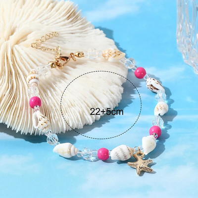 Jūras zvaigznes rokassprādze Bohēmijas sievietēm Pludmales gliemene rīsu pērle tirkīza kaklarota kulons apvalks kristāla krelles rotaslietas modes potītes