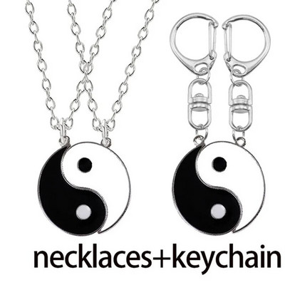 Kuum müük yin ja yang õmblussulam kaks kroonlehte kalad paar ripats kaelakee mood ehted aksessuaarid sünnipäevakingitus