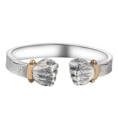 Klasisks retro dizains sudraba krāsas metāla savīti atvērta rokassprādze Vīriešu ikdienas personības riteņbraukšanas ballītes aksesuāri dāvana