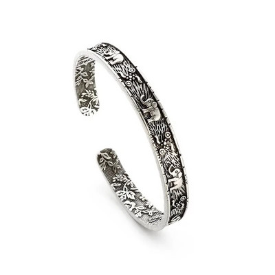 Klasisks retro dizains sudraba krāsas metāla savīti atvērta rokassprādze Vīriešu ikdienas personības riteņbraukšanas ballītes aksesuāri dāvana