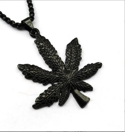 Modes vīriešu nerūsējošā tērauda Kubas ķēdes kļavu lapu kaklarota Hip Hop kaklarota vīriešiem nerūsējošā tērauda rotaslietas Helovīna dāvana