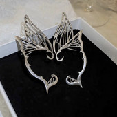 Modes Punk Butterfly Elf Ear Clip 2023 Moderna dizaina šķidra metāla spārna auss manžetes pīrsings auskari sievietēm meitenēm rotaslietas