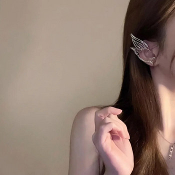 Fashion Punk Butterfly Elf Ear Clip 2023 Trendy Design Σκουλαρίκια τρυπήματος με μανσέτα αυτιού με φτερό υγρό μέταλλο για γυναίκες Κοσμήματα για κορίτσια