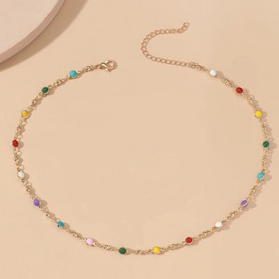 Rainbow Dropping Oil βραχιόλι Γυναικείο κολιέ Σετ κοσμημάτων μόδας κλείδας αλυσίδα πάρτι