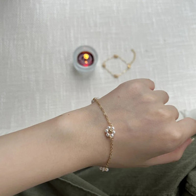 Pērļu krelles margrietiņu ķēdes kaklarota sievietēm Vintage pavasara vasaras ziedu vara pārklājuma zelta modes kaklarotas 2022 jaunums