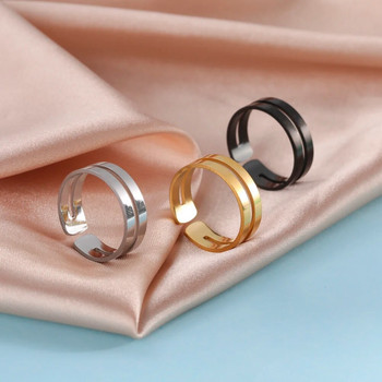 My Shape Геометрични черни пръстени за мъже, жени от неръждаема стомана, широк маншет, пръстен за двойка Модни бижута за запознанства anillos mujer bague