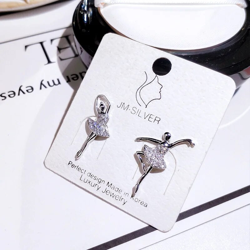 2023 elbűvölő csillogó balerina fülbevaló balett lány füldugók gyönyörű tündér nők karácsonyi ajándékok divatos kiegészítők