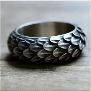 Пънк годежен пръстен с люспи на дракон Хип-хоп мъжки женски метален тънък пръстен Модерен сребърен цвят сватбени пръстени за жени, мъже, бижута