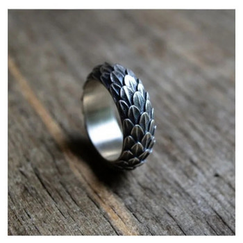 Пънк годежен пръстен с люспи на дракон Хип-хоп мъжки женски метален тънък пръстен Модерен сребърен цвят сватбени пръстени за жени, мъже, бижута