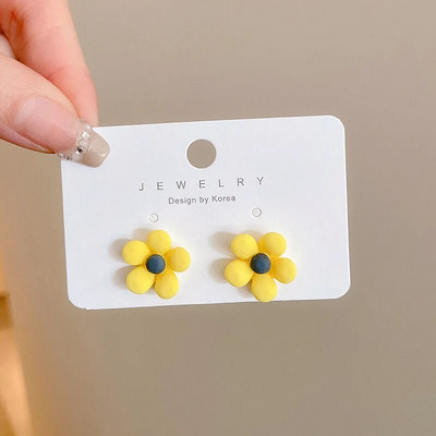 Kollane viie kroonlehega lilledega kõrvarõngas naistele Suvise vaiguga pentapetal magusad kõrvaehted Aksessuaarid Jõulupäeva kingitus