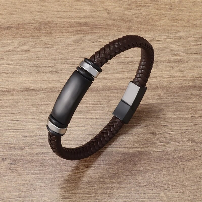 Modes karstā izpārdošana Augstas kvalitātes ādas rokassprādzes aksesuāri, 3 krāsu pītas rokassprādzes, retro stila, moderna vīriešu dzimšanas dienas dāvana