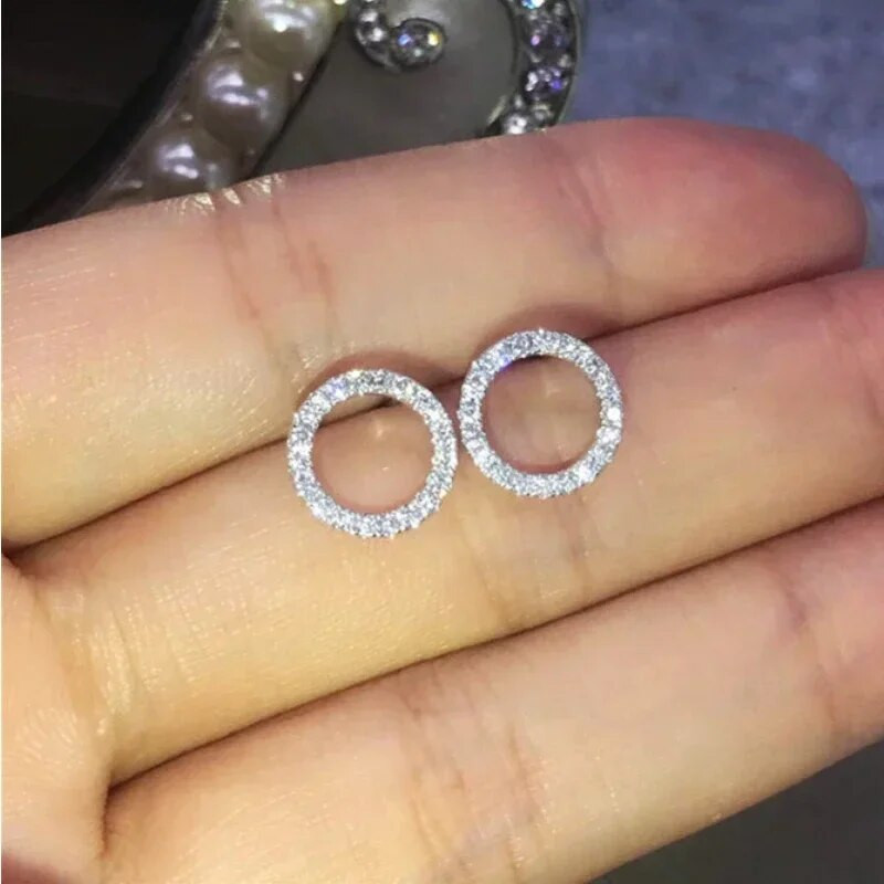 Modes daudzpusīgi žilbinoši apļveida auskari ar kristāla kubiskā cirkonija minimālisma auskari pusaudžiem, sieviešu rotaslietas 2023. g.