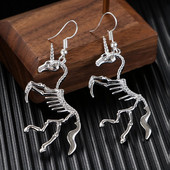 Gothic Gothic Death Skull Unicorn Horse Auskari vīriešiem Sievietēm Helovīns Vintage Skelets Dangle Auskari Panka rotaslietas ballītes dāvanas