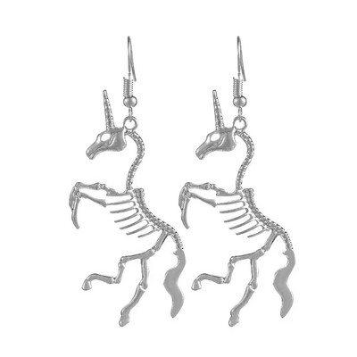 Gothic Gothic Death Skull Unicorn Horse Auskari vīriešiem Sievietēm Helovīns Vintage Skelets Dangle Auskari Panka rotaslietas ballītes dāvanas