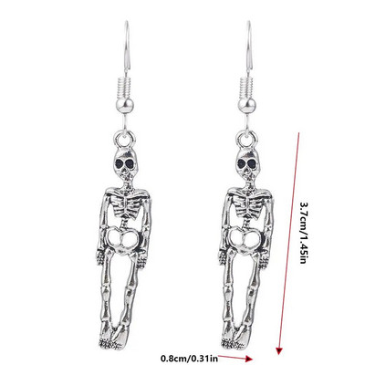 Gothic Gothic Death Skull Unicorn Horse Auskari vīriešiem Sievietēm Helovīns Vintage Skelets Dangle Auskari Panka rotaslietas ballītes dāvanas