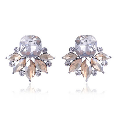 LUBOV Skaisti Vairāku Krāsu Kristāla Ziedu Auskari Rhinestone Krāsaini Kristāla Pīrsings Auskari Sieviešu Juvelierizstrādājumi