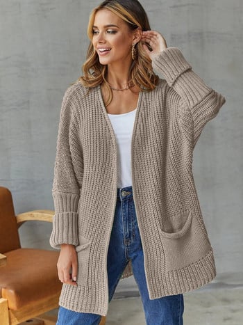 Oversize Loose Cardigan για Γυναικεία Γραφείο Lady Elegantes Πλεκτά Πουλόβερ Πράσινα Ενδύματα Χειμώνας Y2k Ροζ Γυναικεία Τζέρσεϊ Mujer