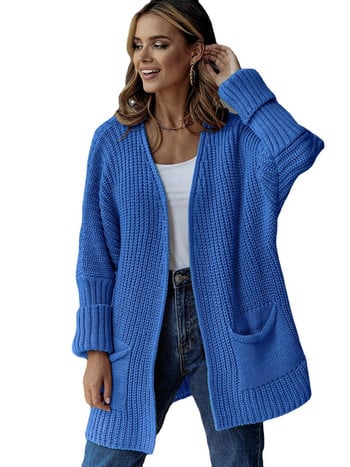 Oversize Loose Cardigan για Γυναικεία Γραφείο Lady Elegantes Πλεκτά Πουλόβερ Πράσινα Ενδύματα Χειμώνας Y2k Ροζ Γυναικεία Τζέρσεϊ Mujer