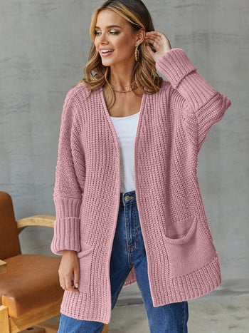 Oversize Loose Cardigan για Γυναικεία Γραφείο Lady Elegantes Πλεκτά Πουλόβερ Πράσινα Ενδύματα Χειμώνας Y2k Ροζ Γυναικεία Τζέρσεϊ Mujer