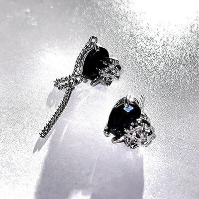 Rozā Rhinestone Neregulāra Zvaigžņu kulons Cirkona Mīlestība Sirds Auss Kaulu Spraude Sievietēm Meitenēm Moderns Punk Y2K Rotaslietas HUANZHI 2023 JAUNS