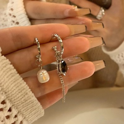 Rozā Rhinestone Neregulāra Zvaigžņu kulons Cirkona Mīlestība Sirds Auss Kaulu Spraude Sievietēm Meitenēm Moderns Punk Y2K Rotaslietas HUANZHI 2023 JAUNS