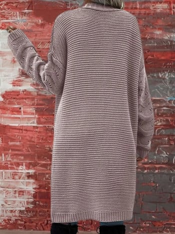 Μακριά ζακέτα μονόχρωμο Γυναικεία Causal Loose Knit Κόκκινο Μόδα πουλόβερ Y2k Μαύρα πλεκτά Νέα σε Πράσινα Εξωτερικά ρούχα Gilet Mujer