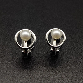 1 Pair Simulated Pearl Clip on Earring Stud Cz Non Pierced Earring for Women Ear Clip Fake Piercing Ear Cuff No Piercing